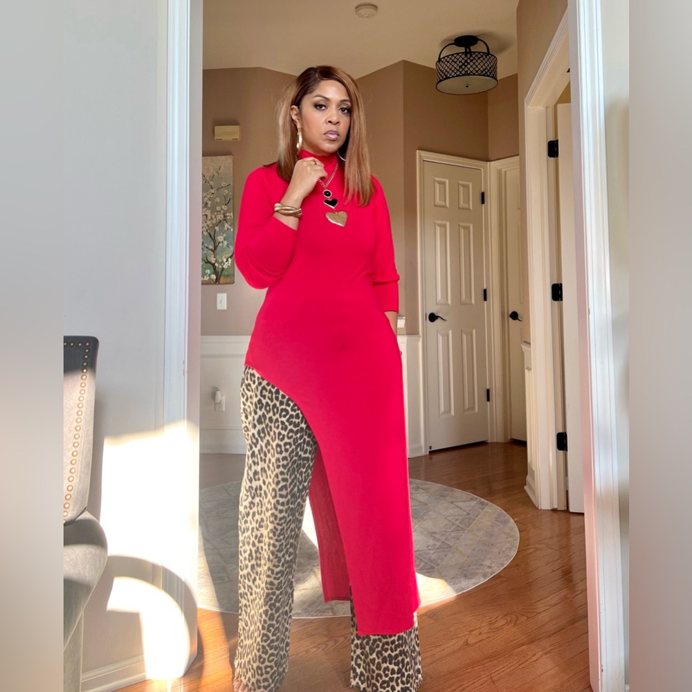 Bold Asymmetrical Red Tunic